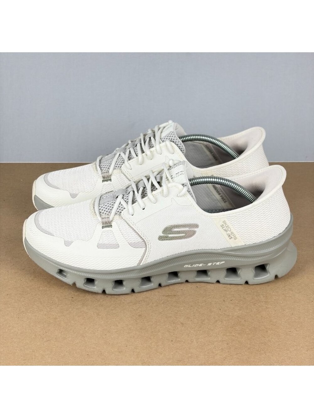 Skechers Slip-Ins Glide-Step Pro Athletic Shoes Mens 11.5 Natural Gray Lace Up